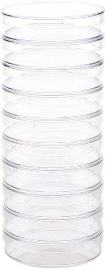 10Pcs Plastic Petri Dishes, Scientific School Supplies Clear Petri Dish Plastic 55x15mm Transparent Lab Petri Plate Dish with Lids(55mm)
