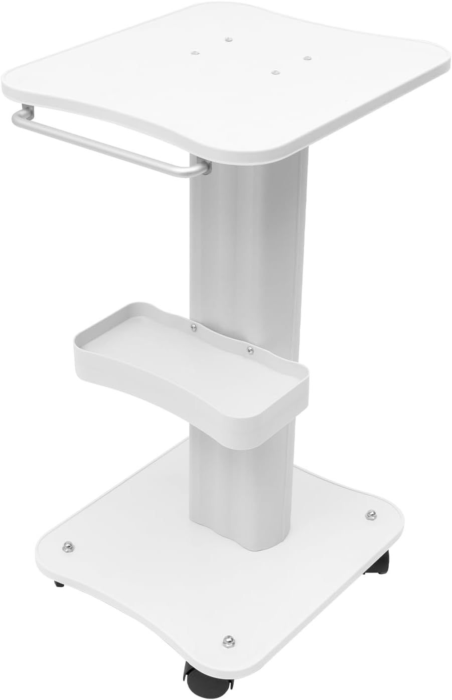 3 Tier Beauty Rolling Cart, Beauty Salon Trolley Cart Load 220 lbs, SPA Trolley with Wheels for Manicure Spa Shelf (White)