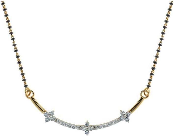 22K/18K Real Certified Fine Yellow Gold Beautiful CZ Mangalsutra Pendant