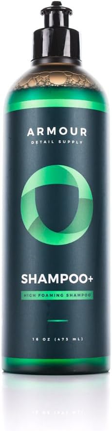 Shampoo+ High-Foaming pH Neutral Shampoo, Professional Automotive Cleaning, Compatible with Foam Cannons or Bucket Washes - 16oz Bottle