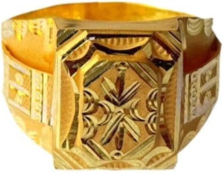 Real 22K/18K Fine Yellow Gold Certified Mens Statement Ring