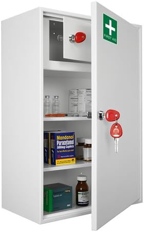 Medical Cabinet - First Aid Storage Key Locking Safe (Large)