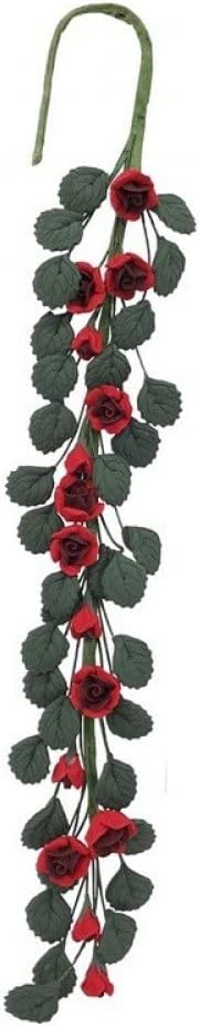 Zghhc 1/12 Miniature Fake Rose Vine Garland 1pc Mini Artificial Flowers Plants Hanging Garland for House Garden Ornaments Decor