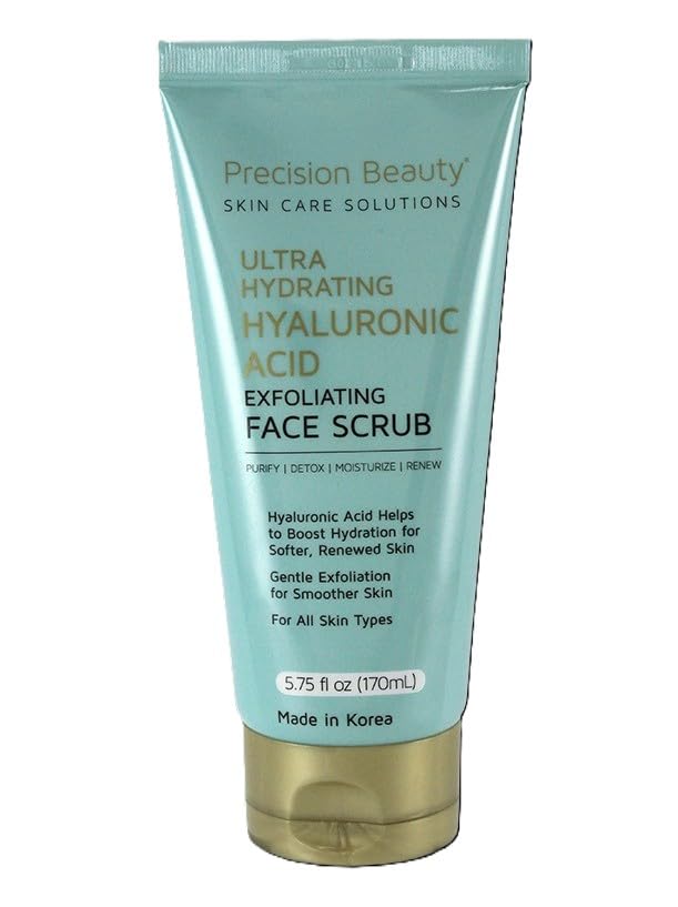 Precision Beauty Hyaluronic Acid Face Scrub, Ultra Hydrating, Exfoliating, 5.75 oz