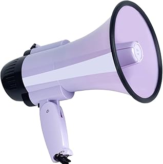 30 Watt Power Portable Megaphone Bullhorn Speaker Voice, Siren/Alarm and 240S Recording with Volume Control and Strap (Purple)