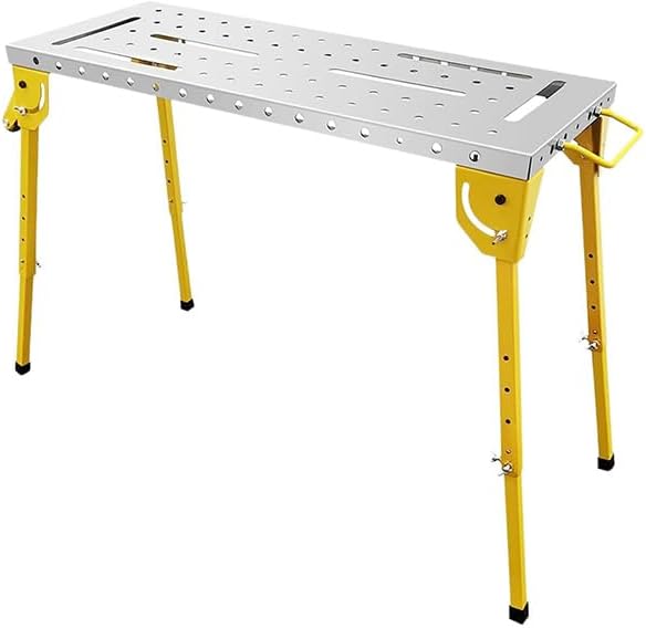 30x20 Inch Heavy Duty Welding Table 1000LBS Capacity, Folding Workbench with Wheels & Adjustable Angle, Portable Steel Fabrication Table for Garage, Workshop, DIY Projects