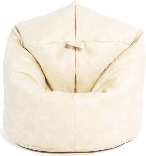 Beautiful Beanbags - X-L Faux Leather Classic Beanbag Chair - Cream