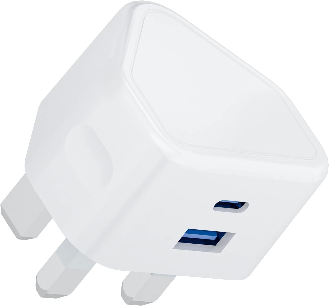 USB C Plug Fast Charge, 20W USB A and C Charger Plugs Adapter UK for iPhone Apple 18 17 Pro Max Air 16e 16 Pro 15 14 13 12 11 SE Watch iPad Pro Mini Air, Dual Port USBC i Phone Type C Charging Head