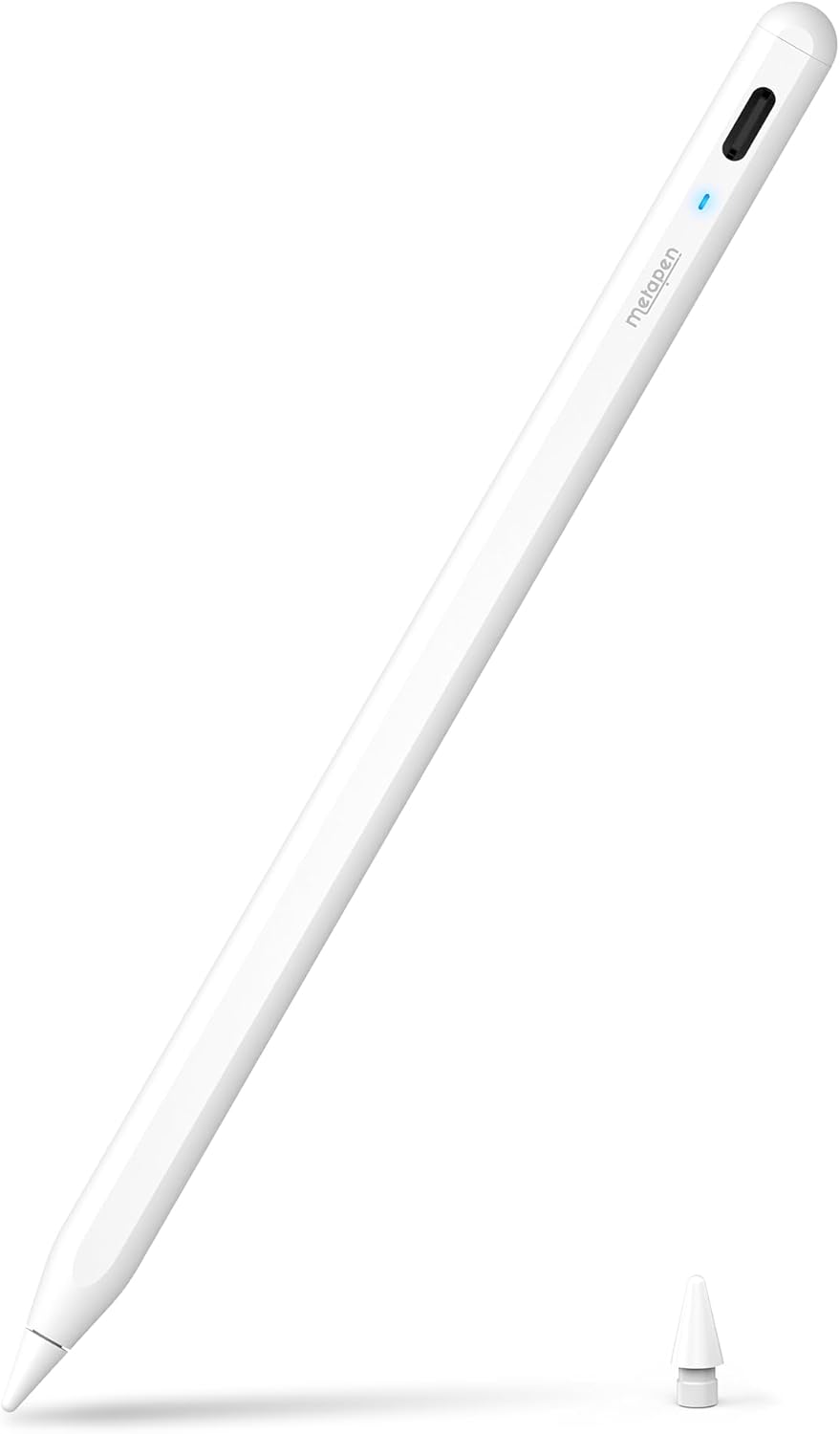 Metapen iPad Pencil A8 Stylus Pen for iPad 2018+ Palm Rejection&Magnetic | Metal Barrel Apple Pencil, USB-C Fast Charging, Reliable Precision & Smooth Writing Pen for iPad 6th-11th Gen Pro Air Mini