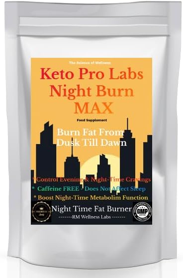 Keto Pro Labs Night Burn MAX - Fat Burners - Boost Night-Time Metabolism - Control Evening Hunger Cravings - Weight Management Tablets - Appetite Suppressant - 30 Tablets (30 Day Supply)