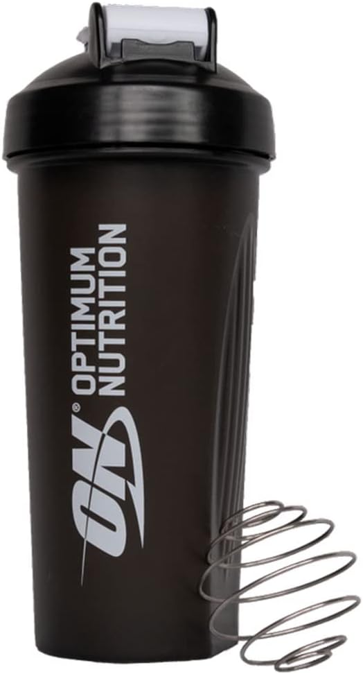 Optimum Nutrition ON Shaker with Stainless Steel Mixing Ball, BPA- and DEHP-free, Dishwasher Safe, Black, 600 ml