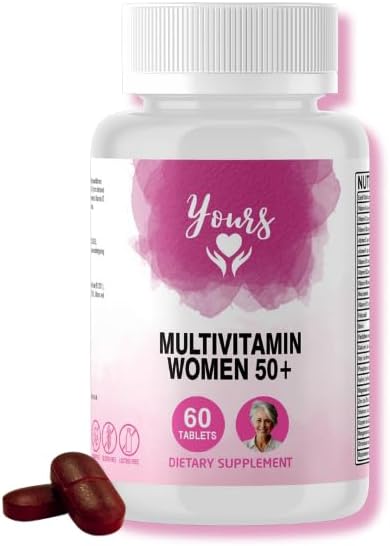 Yours Multivitamins Women Age 50+, Advanced Multivitamins for Senior Women | Vitamin D3, Vitamin A, C, Iron and Biotin. Immune Support, Bone Strength & Eye Health | Daily Essentials. 60 Tablets
