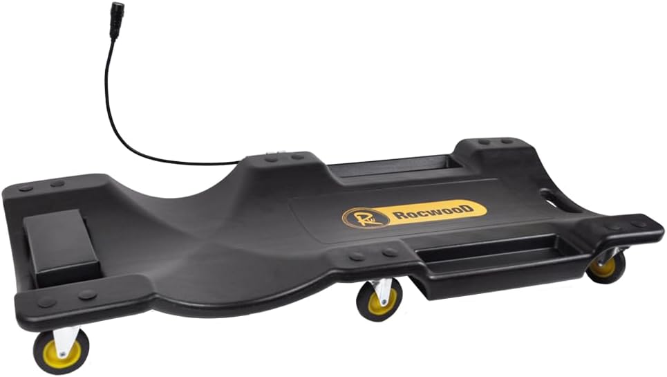 RocwooD Cart Board 136kg (300lbs) Fixing Cars Vans Buses Trucks Automotive Garage 6 Casters Included Light With Battery Swivels 360 Degrees