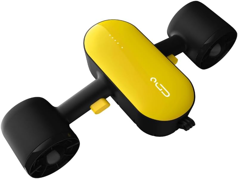 Mini Underwater Scooter S2 with Dual Motors, 2 Speed Levels, Action Camera Compatible for Diving Snorkeling Sea Adventures Water Sport Swimming Drone for Kids Adult - Max 98ft Depth Yellow