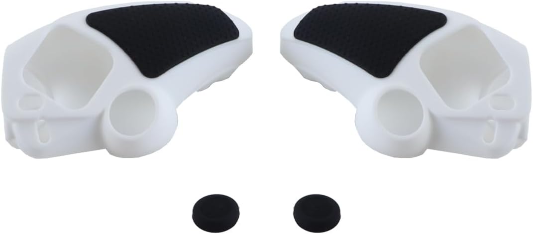 Silicone Grip Cover Case for PS Portal Game Controller, Left & Right 2 Thumb Grip Caps, Non Slip Drop Resistant, Gaming Accessories (White+Black)