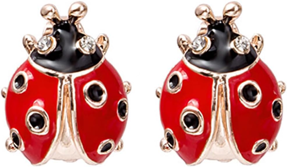 Cute Ladybug Stud Earrings for Women - Dainty Red Ladybird Stud Earrings- Fashion Jewelry Gifts