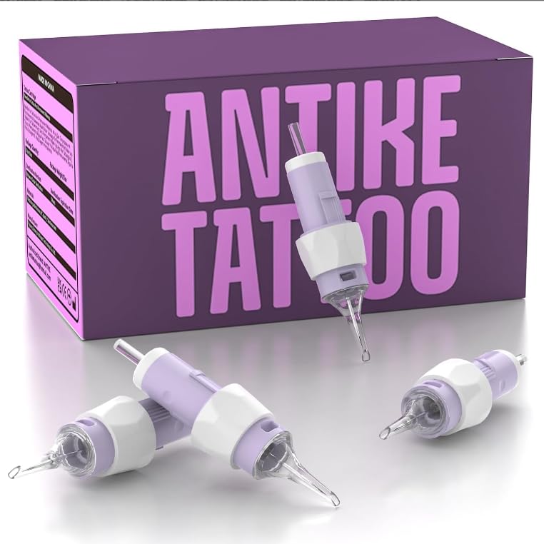 ANTIKE Clouds Pro Tattoo Cartridge Needles Assorted Mixed 50Pcs with Finger Ledge of Round Liner/Round Magnum 0.35mm RL+RM (1203RL 1205RL 1207RL 1209RM 1215RM) Tattoo Cartridges EN11Q-FG-50KIT-X