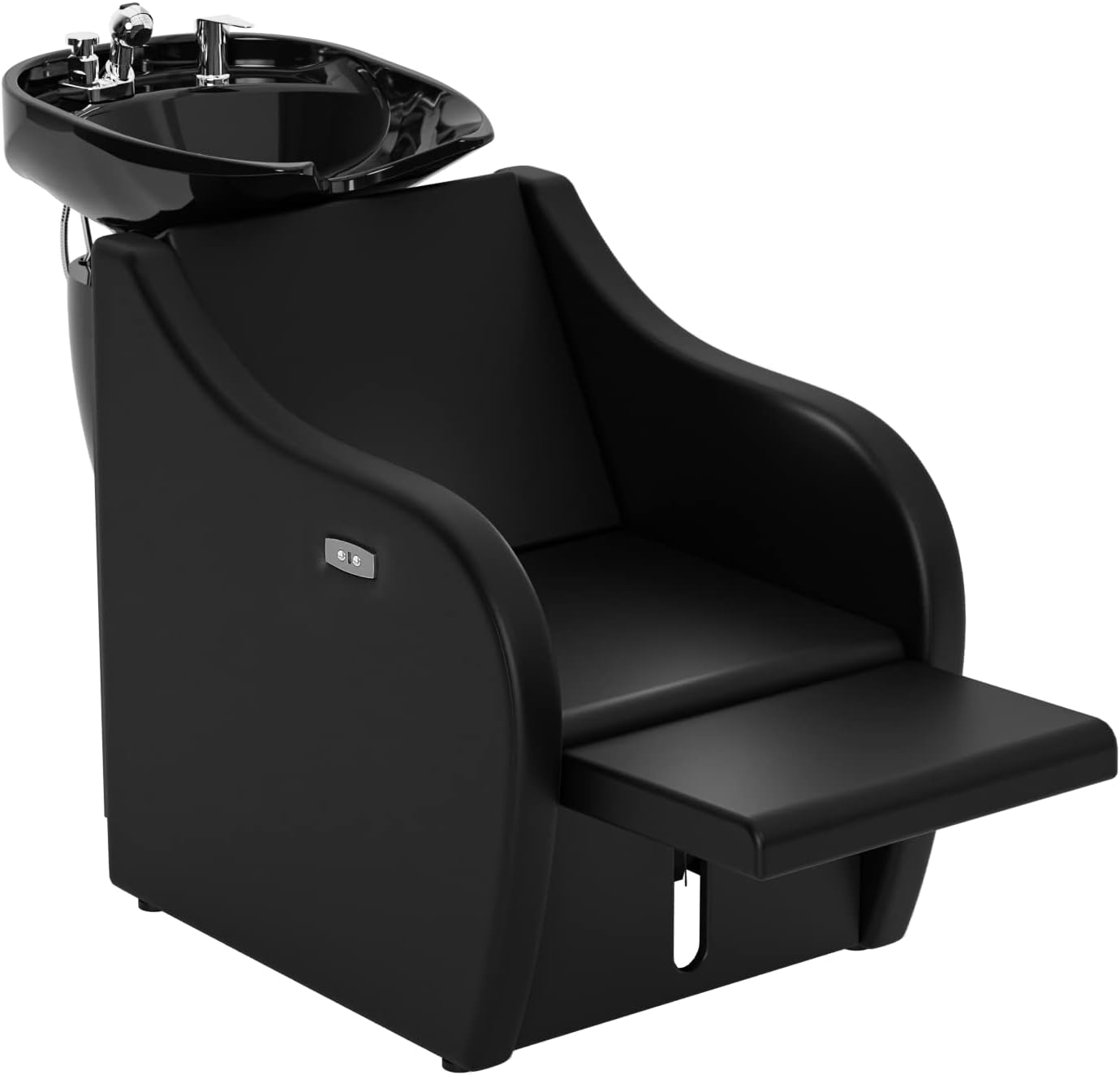 OmySalon Shampoo Bowls for Salon Electric Shampoo Chair with Reclining Legrest & Tilting Porcelain Shampoo Sink, Hair Washing Station Backwash Barber Chair, Shampoo Unit for Beauty Spa Barbershop