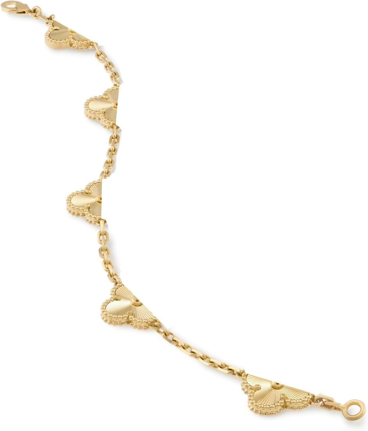 Women's 18K Gold Plated 925 Sterling Silver Link Bracelet 240 Times Carved Ideal Gift for Women