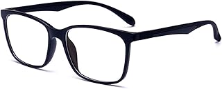 ANRRI Blue Light Blocking Glasses, Anti Eyestrain Lens Lightweight Frame Eyeglasses, Black, Men/Women