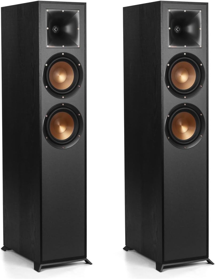 Klipsch Reference R-620F Floorstanding Speaker, Black Textured Wood Grain Vinyl, Pair