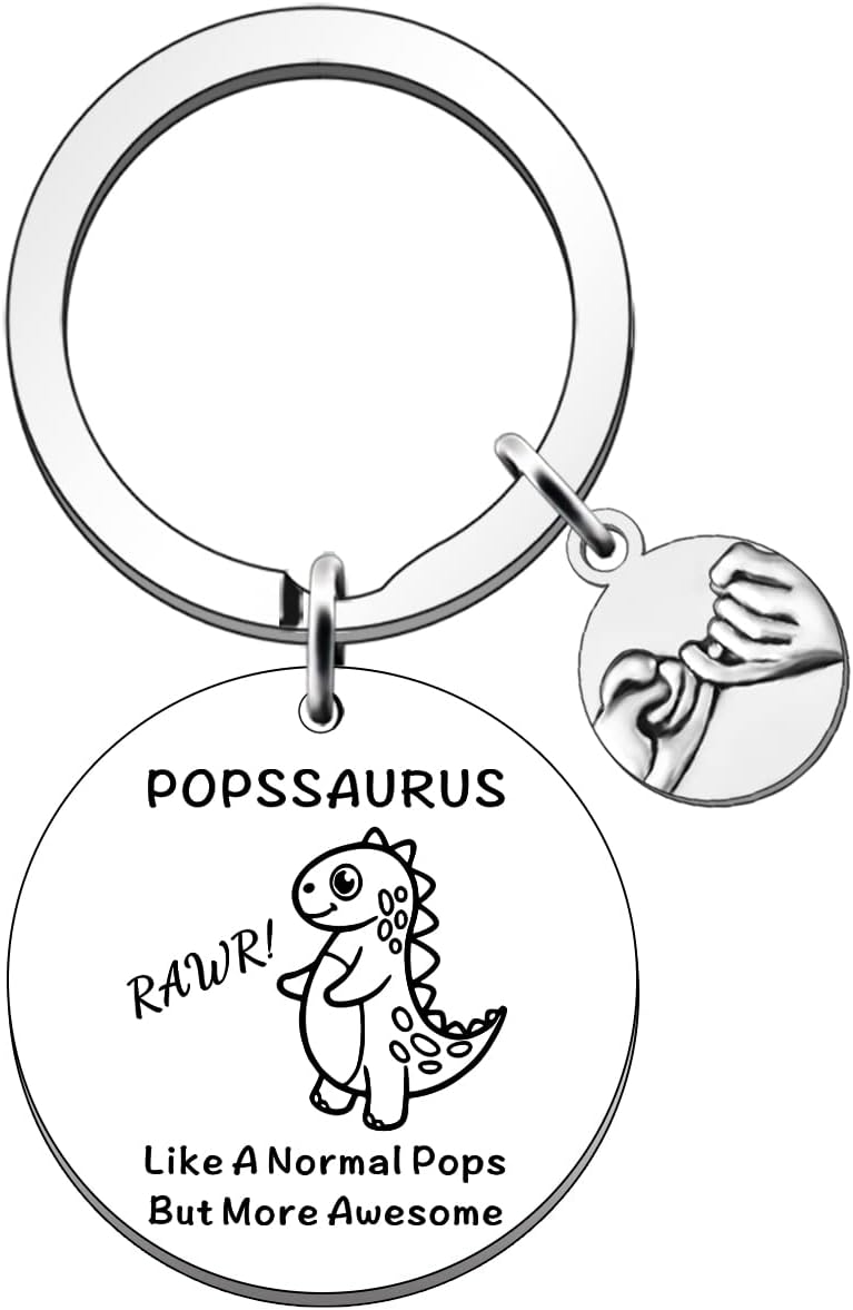 Funny Popssaurus Keyring Pops Birthday Gifts Xmas Dad Daddy Christmas Gifts Fathers Day