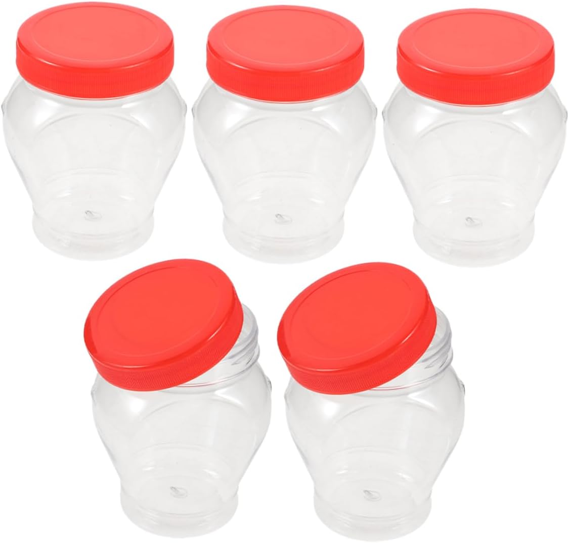 Plastic Candy Jar Airtight Lid Versatile Food Storage Container for Chili Sauce Cookies and Pantry Staples Round Jar