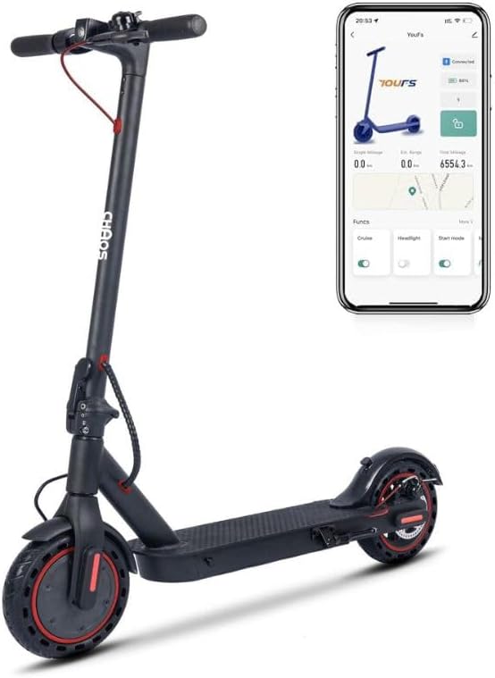 Chaos GT8 Electric Scooter – 350w Motor, 36V 7.8Ah Battery, 15.5mph Top Speed, App-Enabled | 12.4 Mile Range, 8.5" Solid Tyres, Dual Brake System, Foldable Lightweight Commuter E-Scooter – IP54 Rated