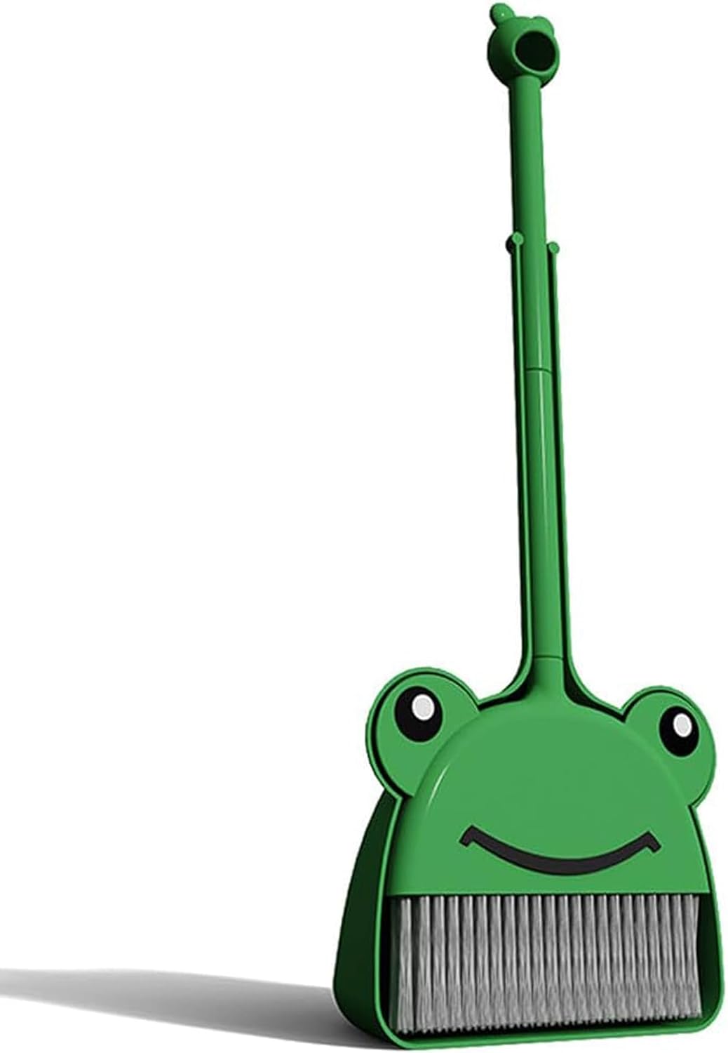 Children's Small Broom Dustpan Set Green Frog Mini Household Cleaning and Pretend Play Set