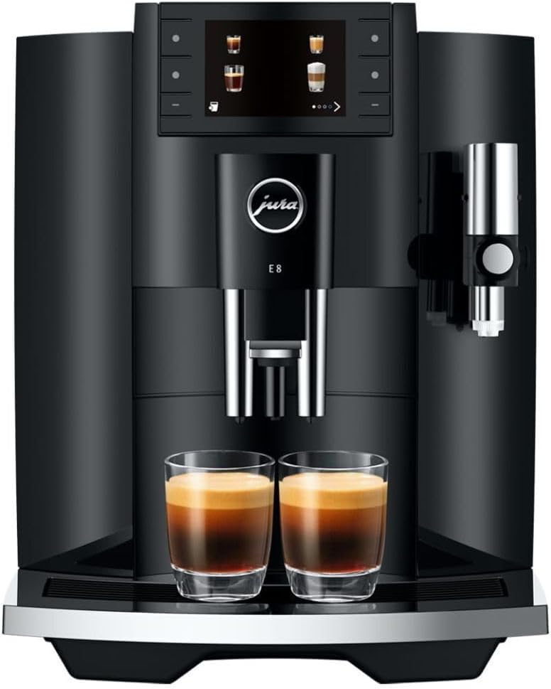 Jura E8 (NAA) 4th Gen Automatic Coffee Machine (Piano Black)