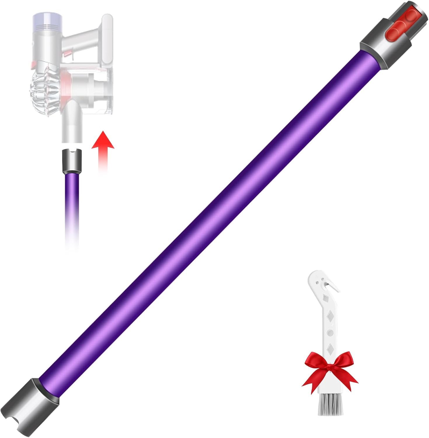 Vacuum Extension Tube Wand for Dyson V7 V8 V10 V11 V15 Stick Vacuum Cleaner, Quick Release Wand Replacement Part 74 cm - Purple