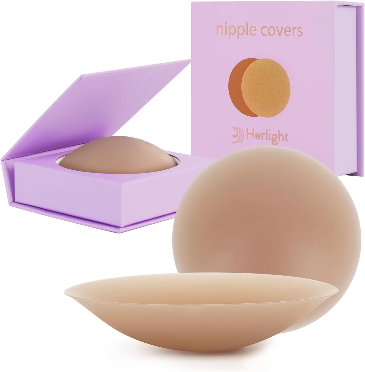 Nipple Covers for Women – Reusable Sticky Silicone Nipple Covers, Seamless Invisible Washable Design with Travel Box