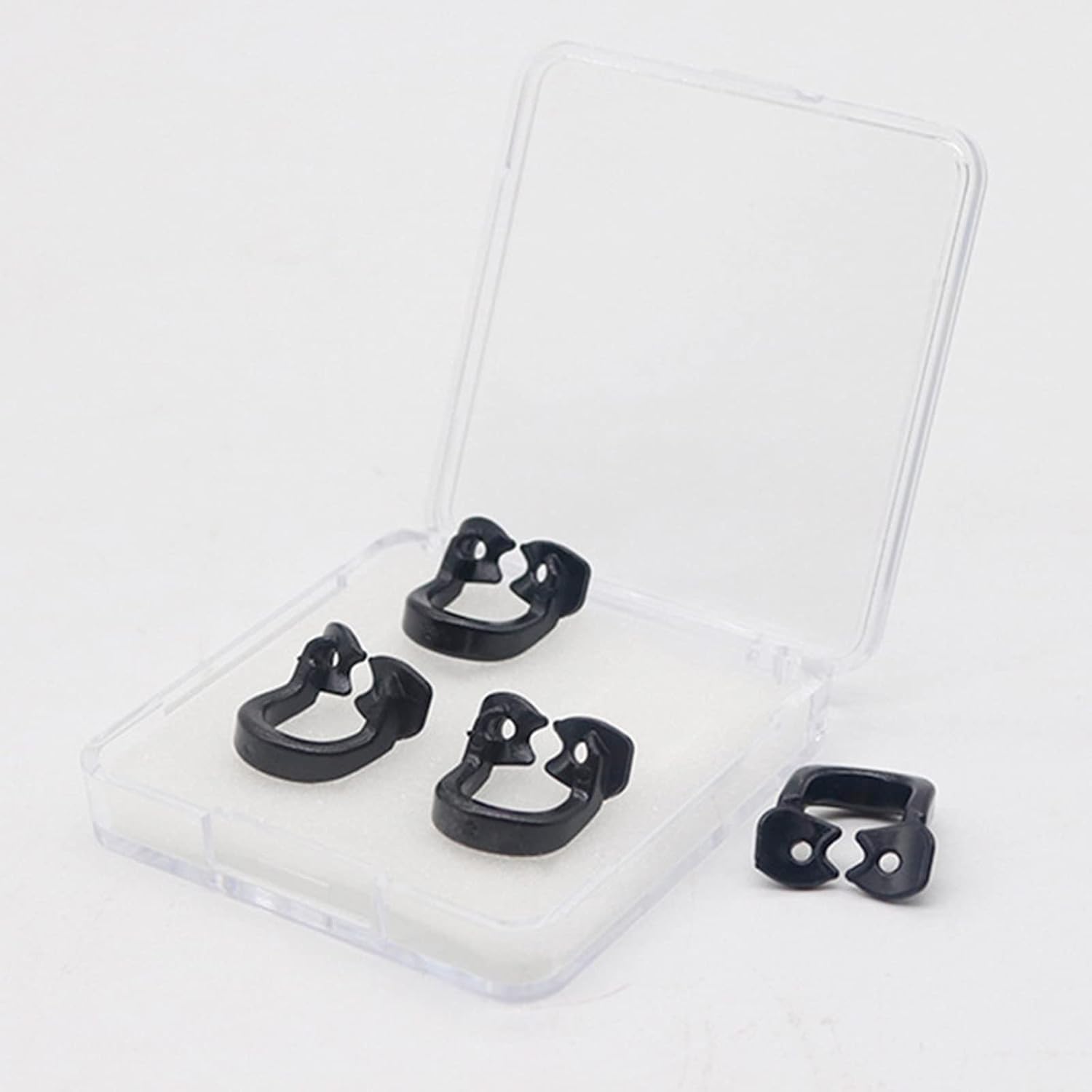 4pcs/1set Dental Rubber Dam Clamps Rubber Barrier Clip Resin Material For Dental Lab Instrument Dentistry Product(Size:small,Color:black)
