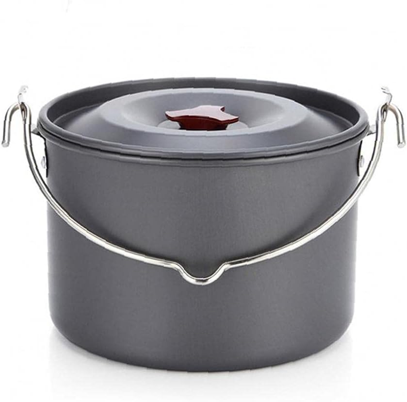 Camping Hanging Pot Cookware Picnic Campfire Large Lightweight Aluminum for 5-6 People Travel Hiking Outdoor
