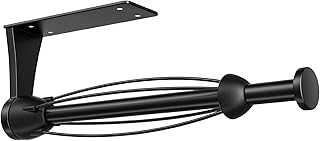 Paper Towel Holder Under Cabinet, Single Hand Operable Wall Mount with Damping Effect, Self-Adhesive or Drilled for Kitchen Bathroom, Black