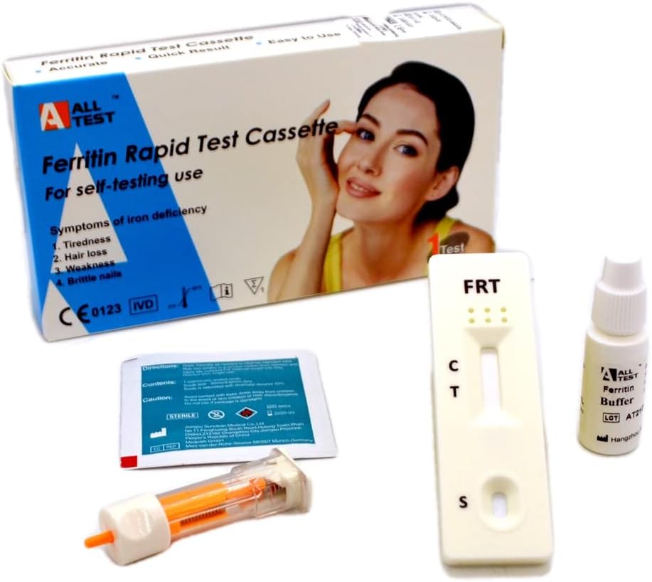 Iron Deficiency Anemia Self Test Kit by ALLTEST - Accurate Fast & Easy Ferritin Test in Under 10 Minutes