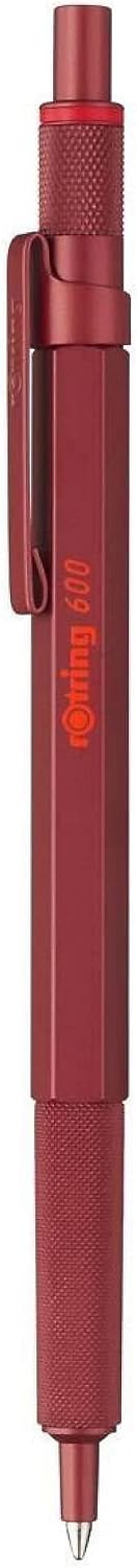 rOtring 600 Ballpoint Pen, Medium Point, Black Ink, Red Barrel, Refillable