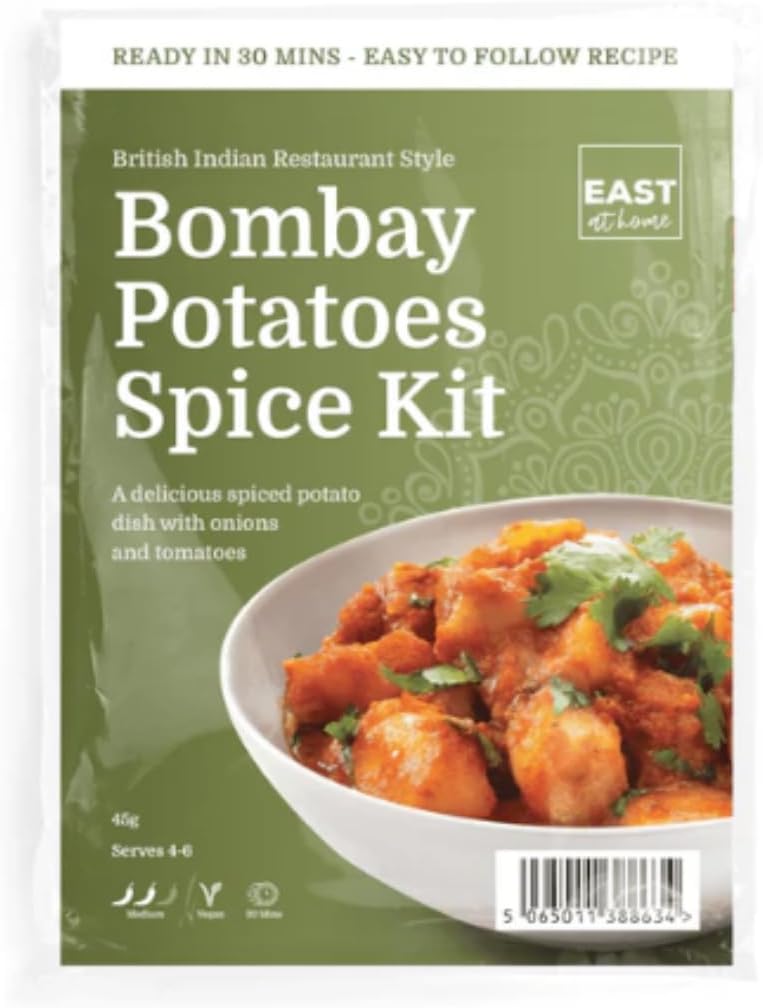 East at Home Bombay Potatoes Spice Kit - Authentic Indian Spice Blend with Aromatic and Flavorful Seasonings for Perfect Restaurant-Style Bombay Potatoes at Home, Easy to Prepare (1 pack)