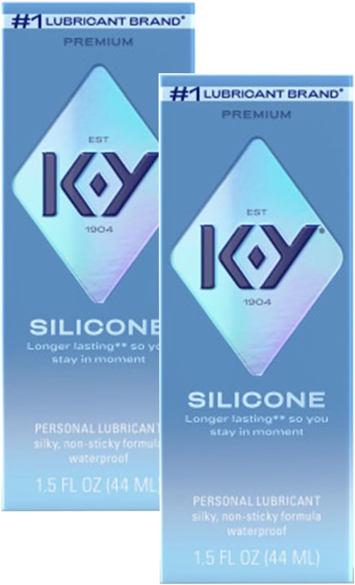 K-Y True Feel Long Lasting Silky Silicone-Based Formula 1.5 Fl Oz. Personal Lubricant for Men, Women and Couples, Safe to Use with Condoms (2 Pack)