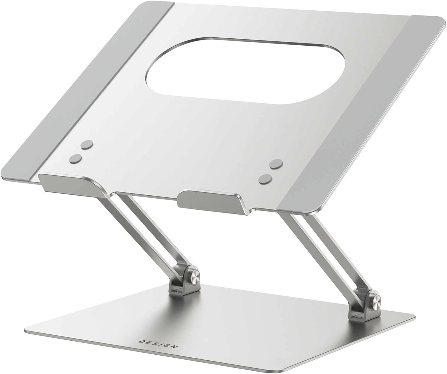 BESIGN LS10 Aluminum Laptop/Computer Stand, Ergonomic Adjustable Notebook Stand, Riser Holder, Compatible with Air, Pro, Dell, HP, Lenovo More 10-14" Laptops, Silver