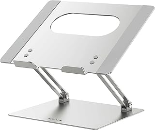 BESIGN LS10 Aluminum Laptop/Computer Stand, Ergonomic Adjustable Notebook Stand, Riser Holder, Compatible with Air, Pro, Dell, HP, Lenovo More 10-14" Laptops, Silver