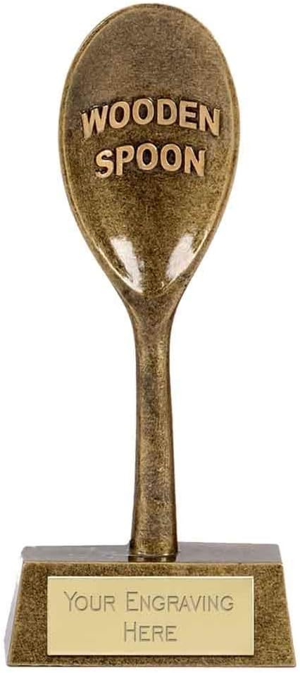 Trophies Plus Medals Pinnacle Gold Wooden Spoon Award 16.5cm (6 1/2") FREE ENGRAVING