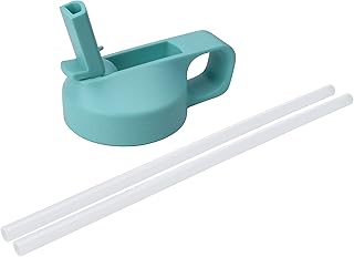 HYDRO CELL Sports Cap w/Straw for Wide Mouth Water Bottles - BPA Free Flip Spout Replacement Lid - 64 oz, 40 oz, 32 oz, 24 oz, 18 oz, 14 oz. Sports Top Accessories (Teal Sports Cap, 14oz-40oz)