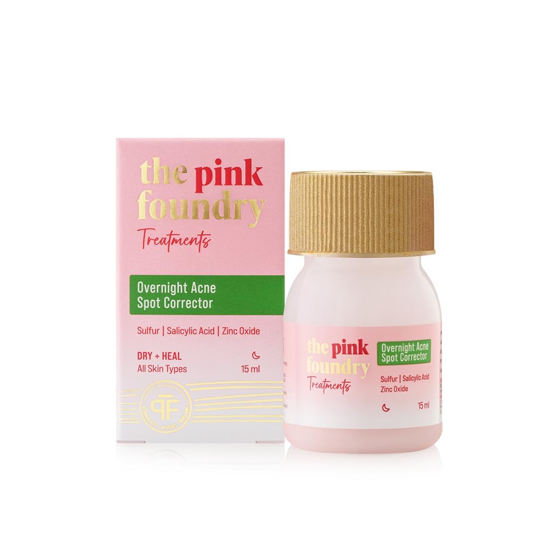 Peek Foundry Acne Spot Corrector with Salicylic Acid & Sulfur for Active Acne, Blackheads & Whiteheads | Reduce pimple with overnight use | All Skin Types | Dermatologically Tested | 15ml