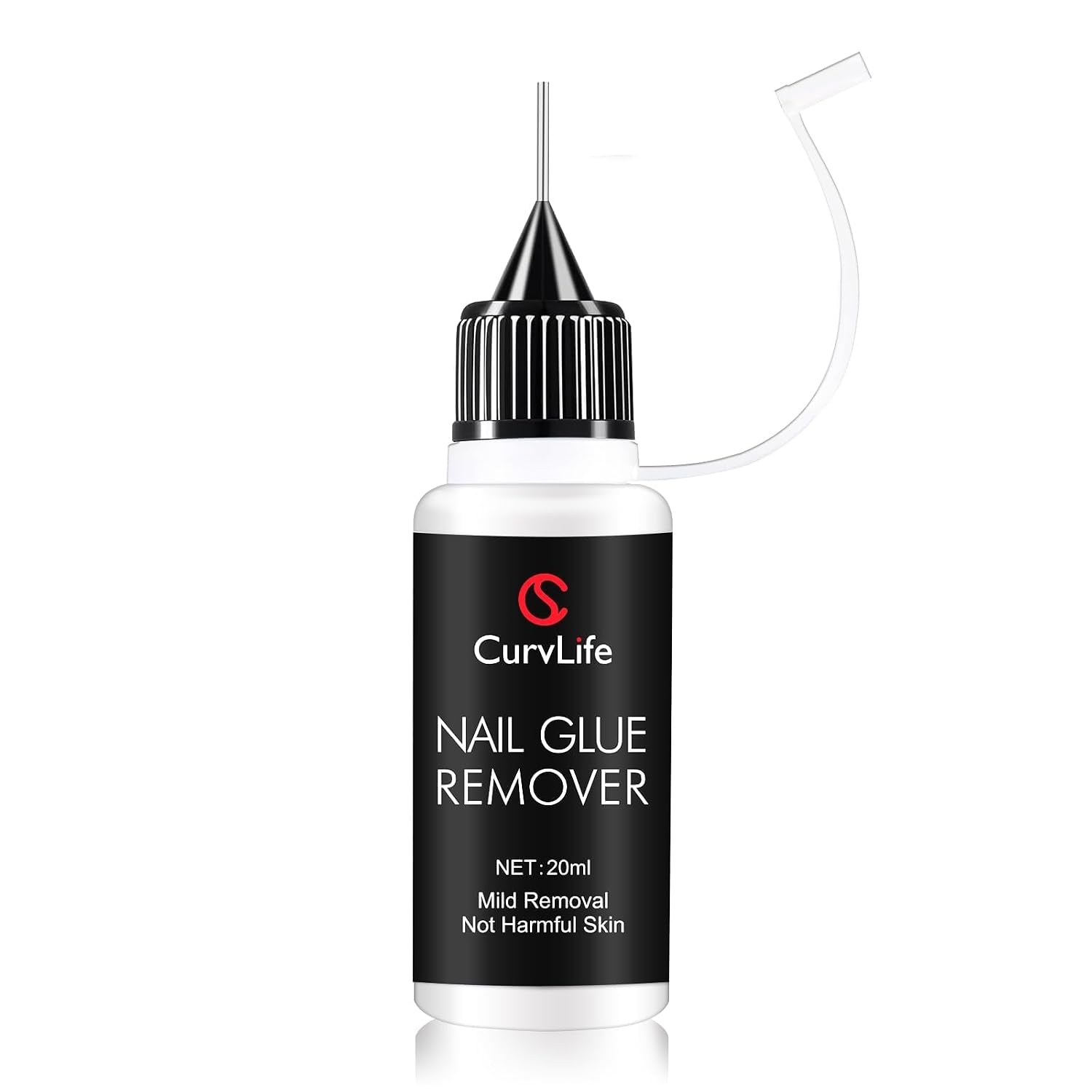 Curvlife 20ml Pinpoint Nail Glue Remover for Press on, Multi-Functional Remover for Nails Tips, Gentle Glue Remover for Gel x Nails, Non-Acetone Nail Polish Remover