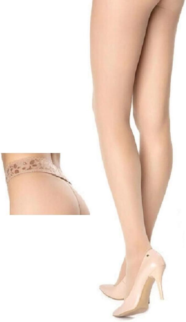 Marilyn Erotic Silk 30 Den Soft Exclusive Luxe Lace Silicone Band European Pantyhose