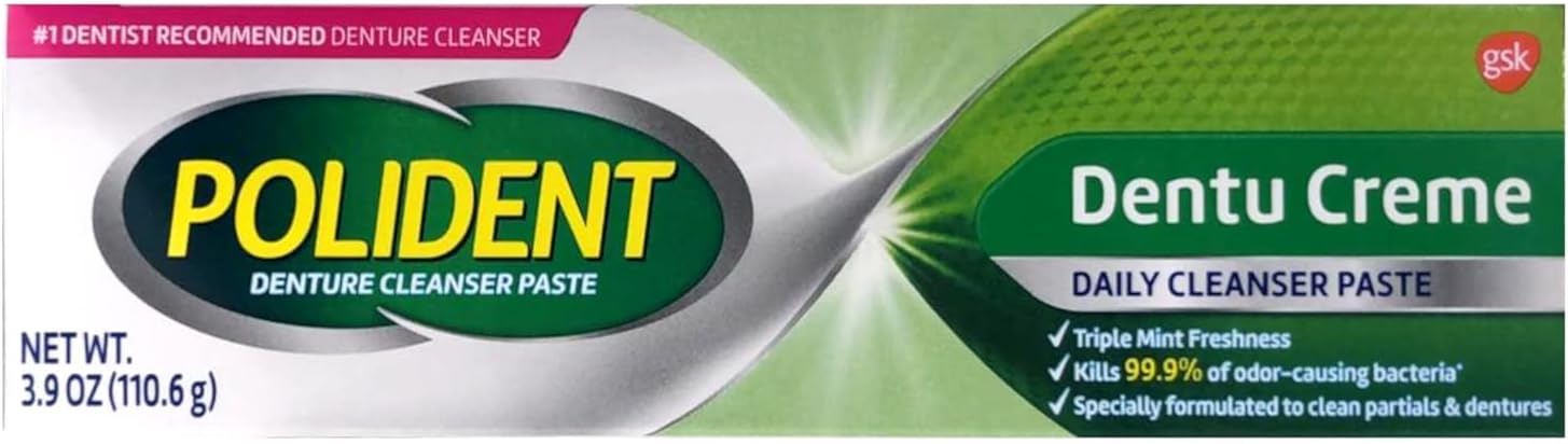Polident Cream,Paste Dentu-Creme 3.90 oz (Pack of 3),Mint