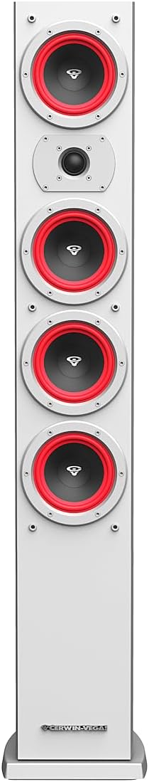 CERWIN-VEGA! Home Audio LA44 4" 280W 3-Way Tower Speaker Single Unit (White)