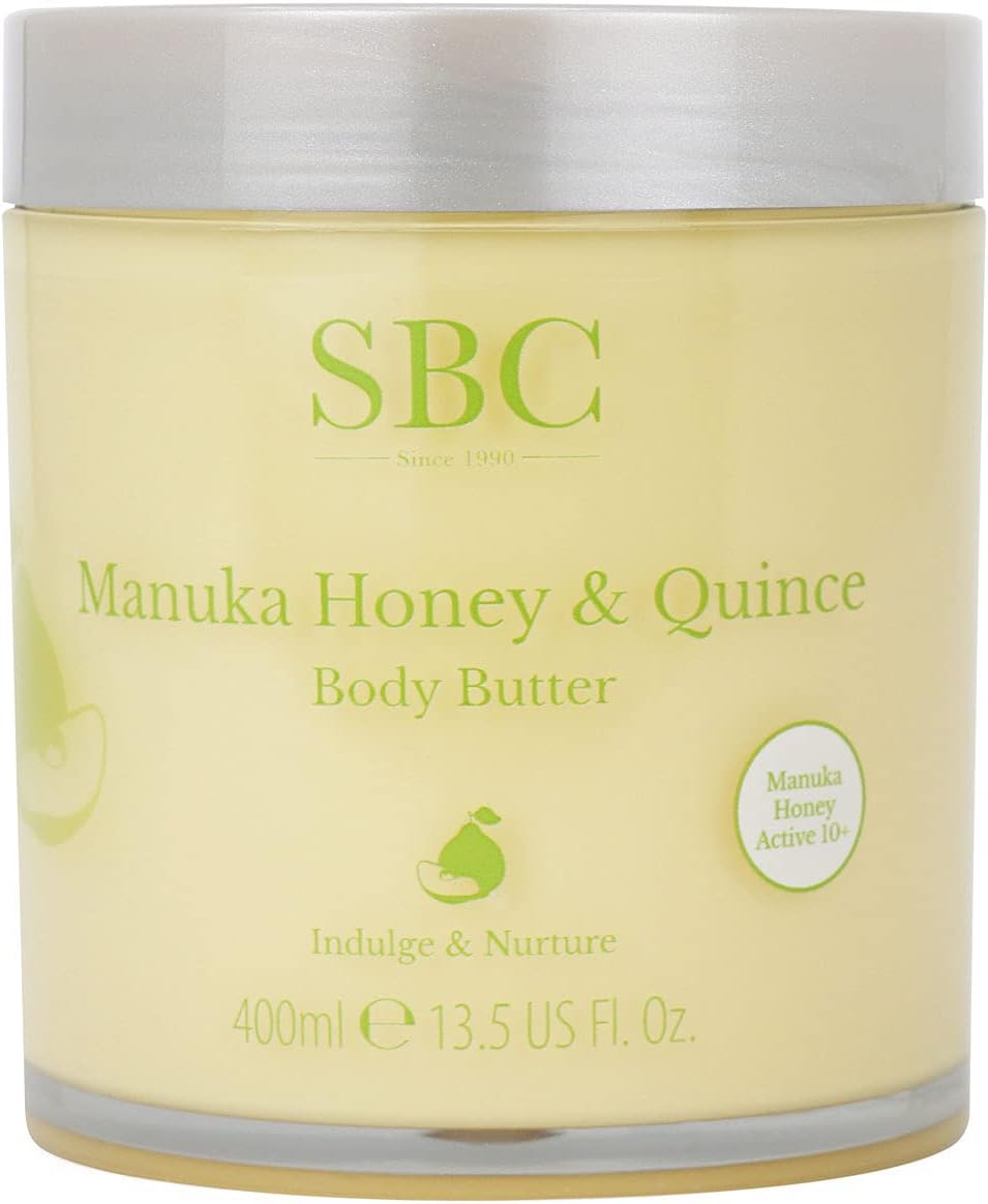 SBC Skincare Manuka Honey & Quince Body Butter - 400ml | Body Cream With Shea Butter And Vitamin E | Body Butter For Dry Skin | Restoring Body Lotion