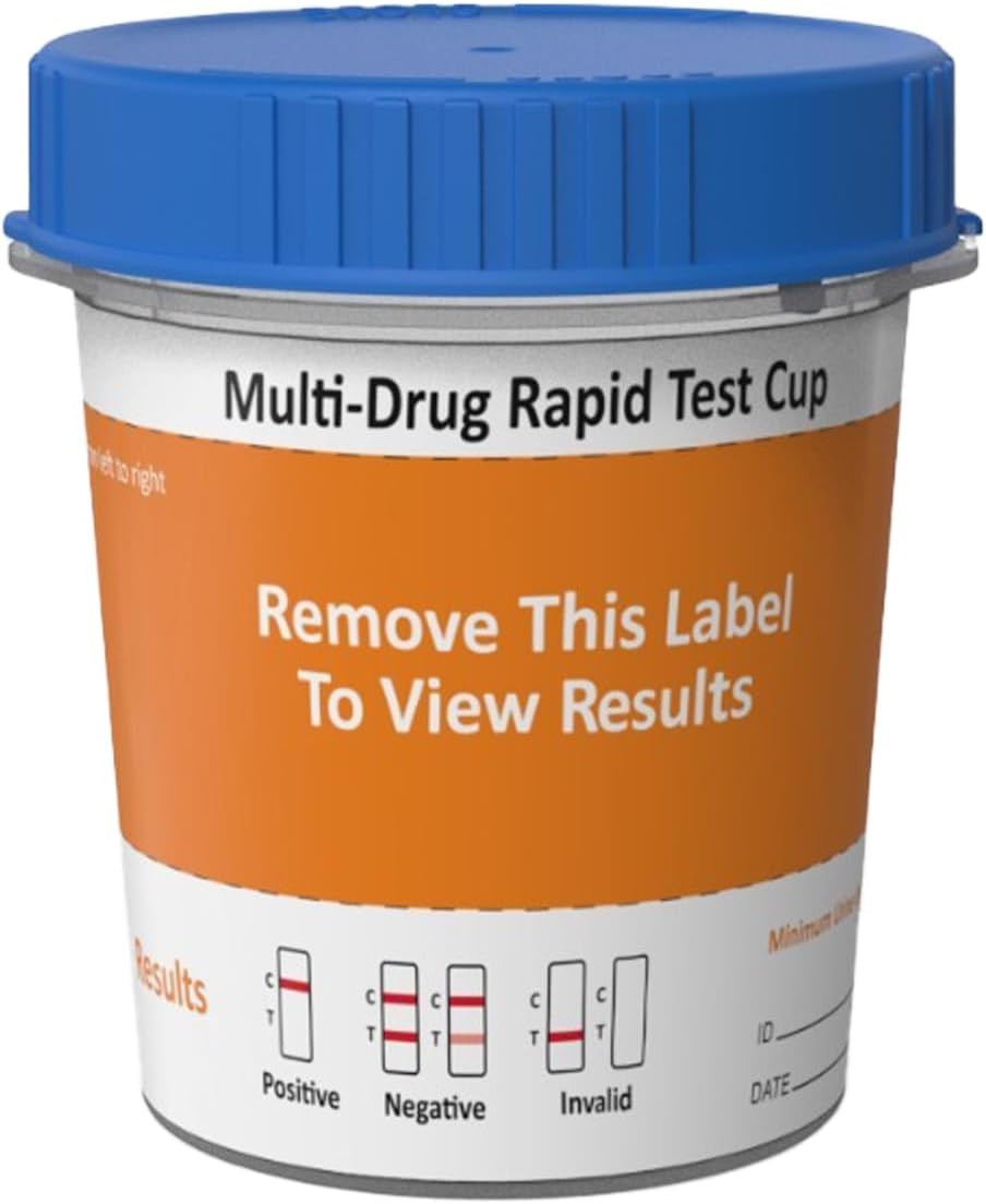 Multi-Drug 12 Drugs Rapid Urine Test Cup - CLIA Waived AMP,BAR,BZO,BUP,COC,THC,MTD,MET,MDMA,MOP,OXY,FYL
